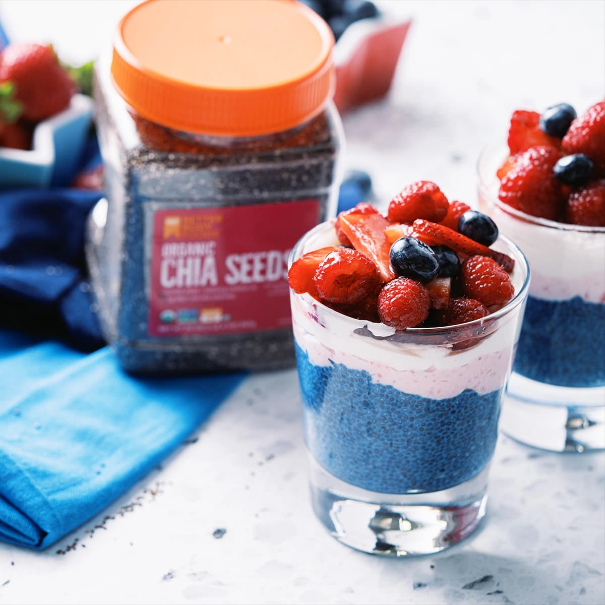 Patriotic Chia Pudding