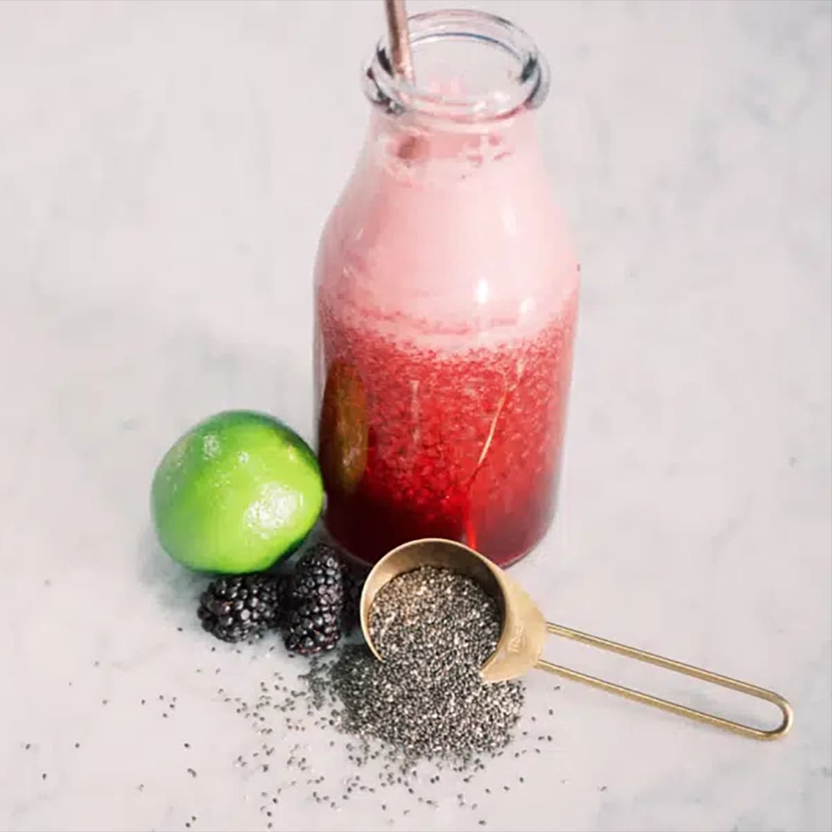 Blackberry Mint Lime Chia Water