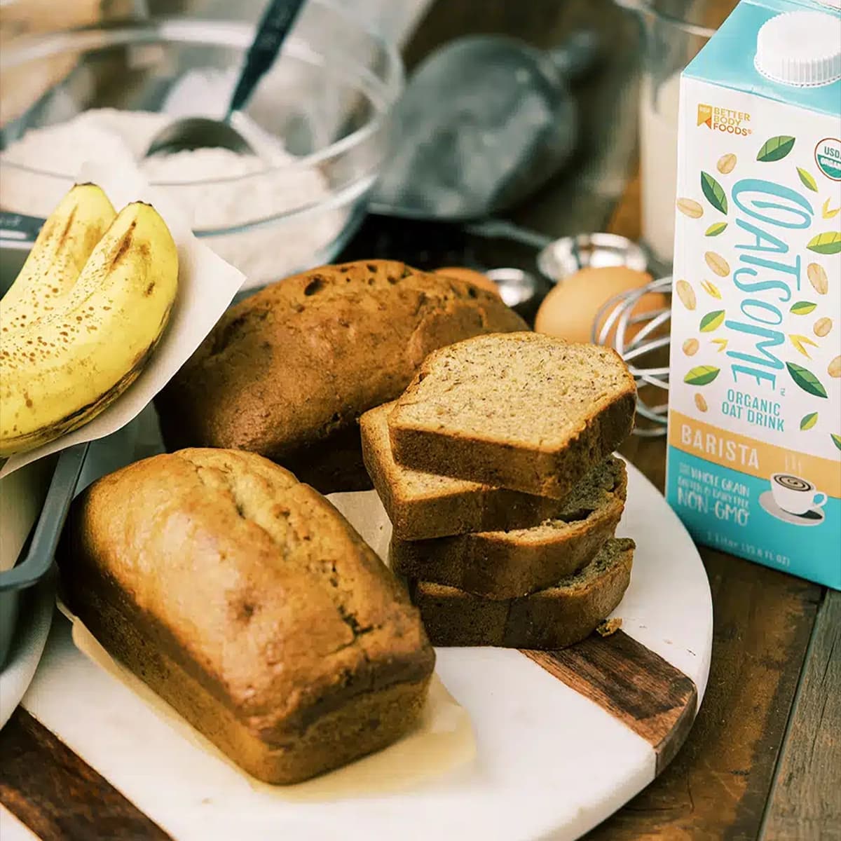 Vegan Banana Bread with Oat Milk